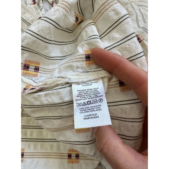 Loft Short Sleeve Patterned Blouse Size Large Petite - Picture 5 of 5